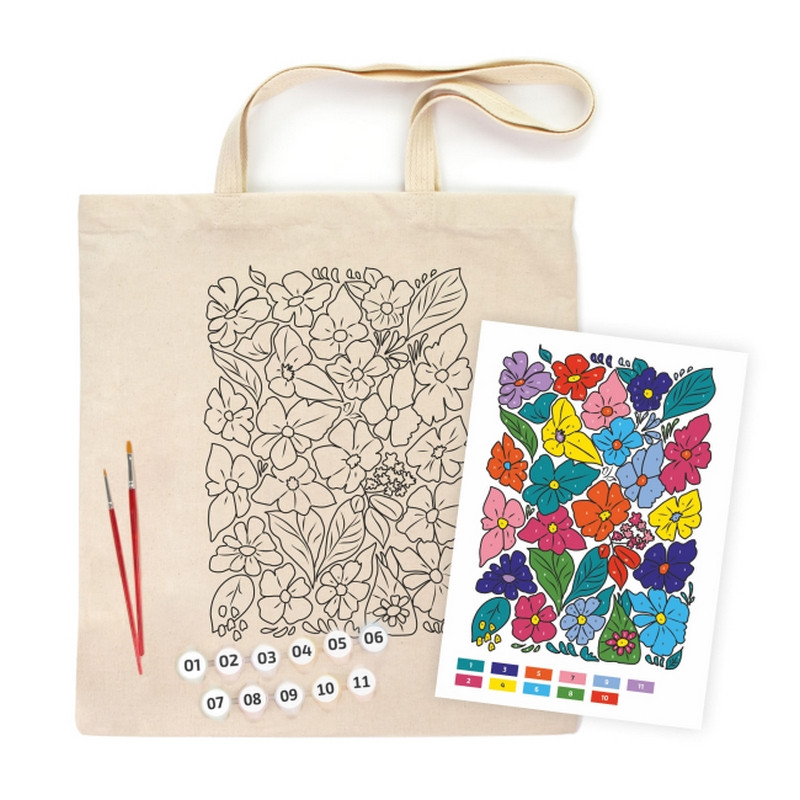 Creative kit: Eco-bag-coloring book "Funny Flowers" N0003647, size 38x42 cm Creative kit: Eco-bag-coloring book "Funny Flowers" N0003647, size 38x42 cm