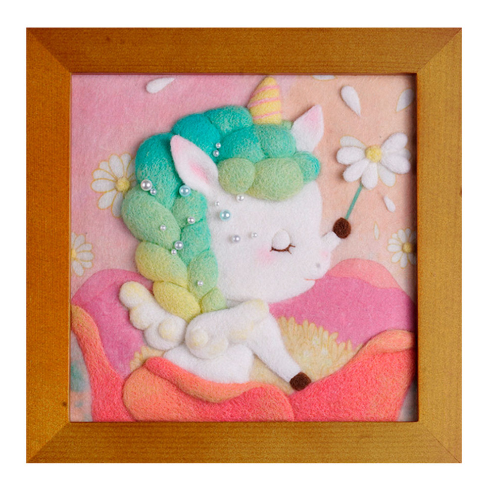 Creative kit "Fairy Unicorn" YG0251N felting pictures, 18x18 cm