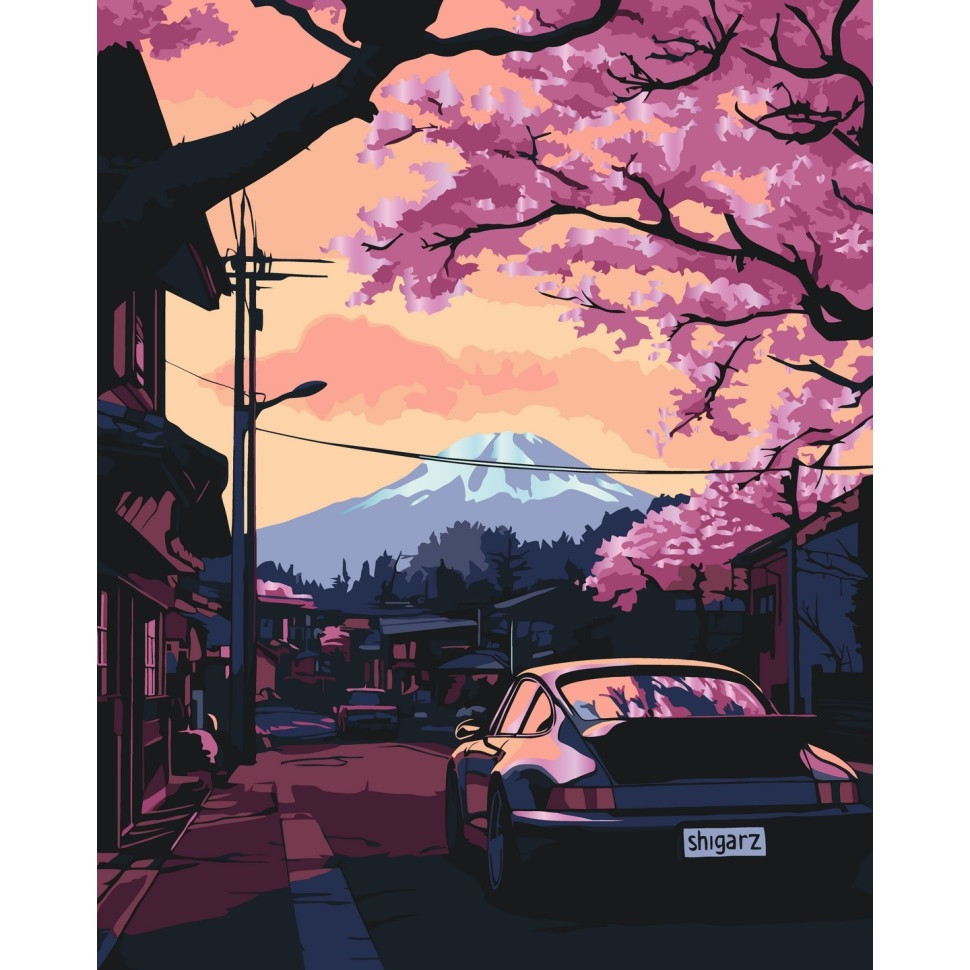 Painting by numbers "Road to Fuji" 12524-AC with metallized paints 40x50 cm