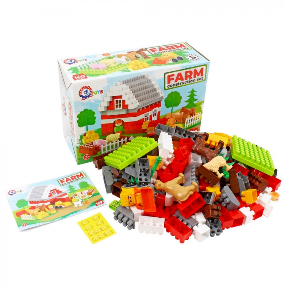 Детский игровой конструктор "Ферма" 0327TXK пластик, 160 деталей