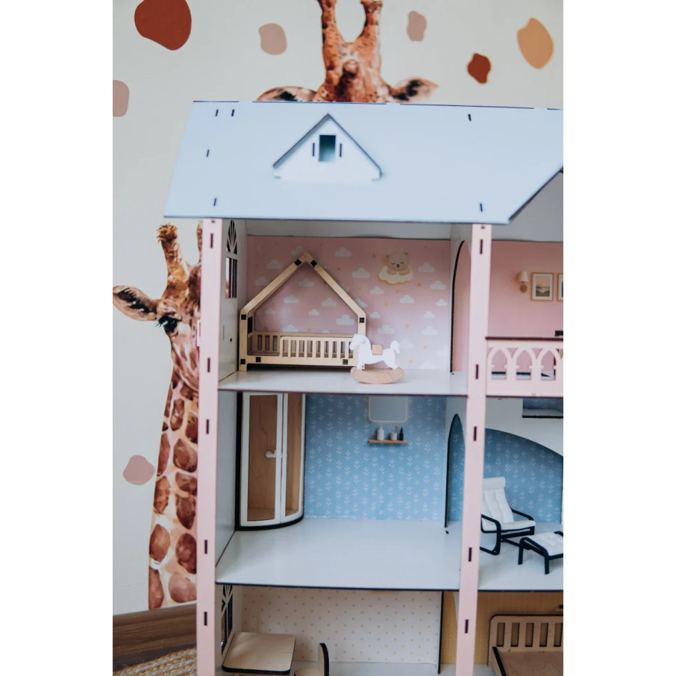 Dolly Loft Children's Wooden Dollhouse TG300735729, 73x57x29 cm