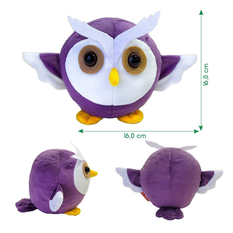 М'яка плюшева іграшка «Round Owl» MS 080501-12 біло-фіолетовий 18 см