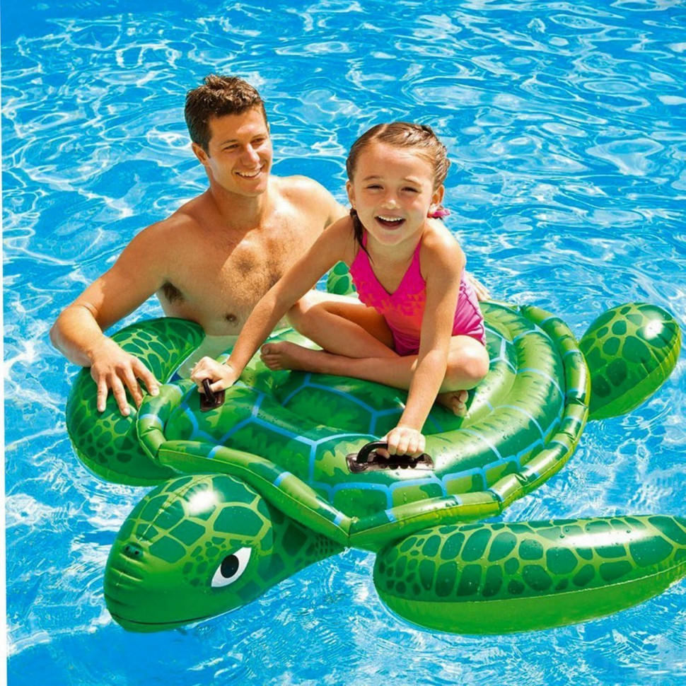 Children's inflatable raft Turtle Intex 57524, 150 x 127