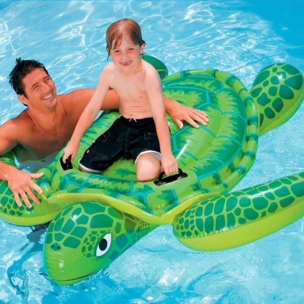 Children's inflatable raft Turtle Intex 57524, 150 x 127