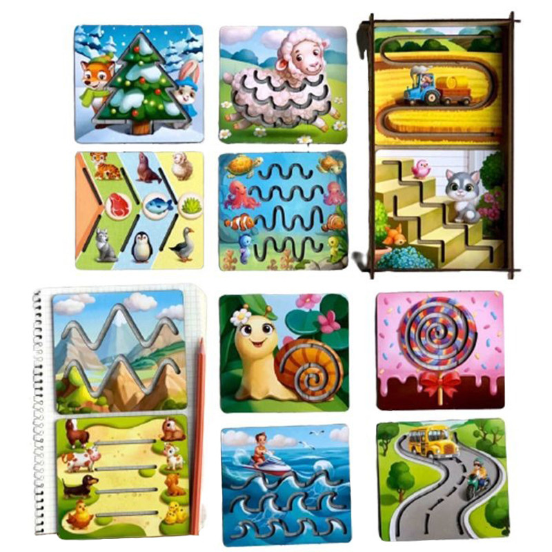 Ubumblebees wooden stencils for kids (PSF094) PSF094 small 12 pcs.