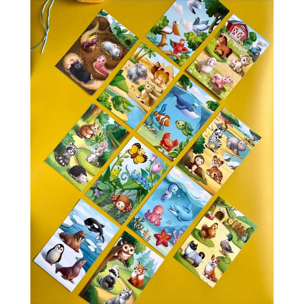 Educational board game "Bingo: in the world of animals" Ubumblebees (PSF046) PSF046, 48 shaped pieces