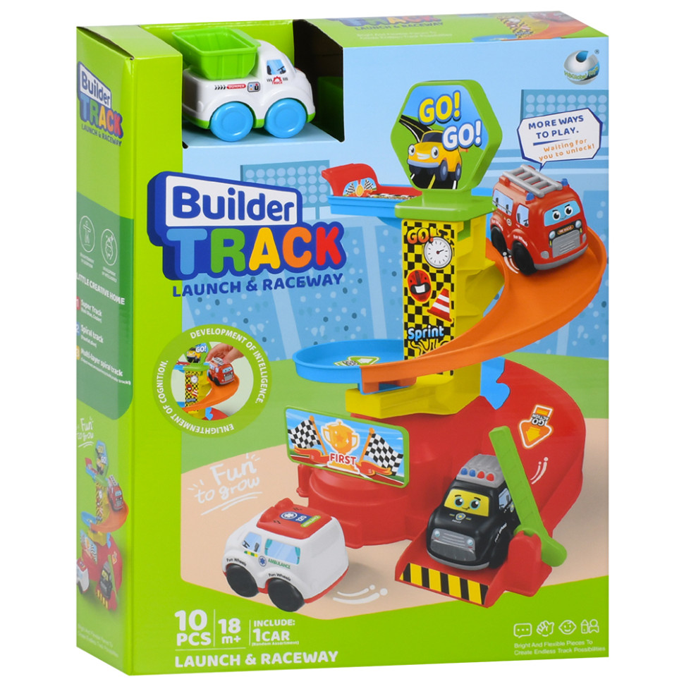 Children's Play Garage-Auto Track 099-1(White) Car 7.5 cm, 10 Pieces