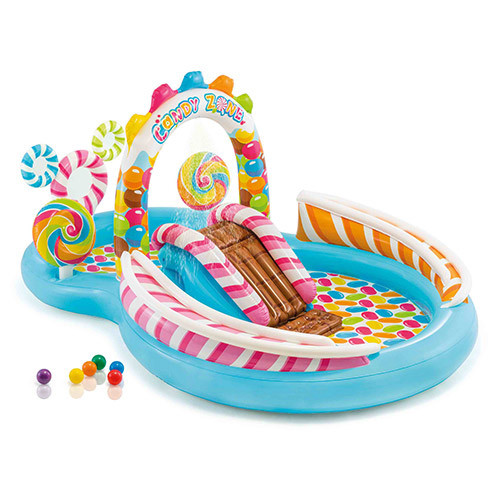 Children's inflatable play center "Territory of sweets" 57149 with a slide