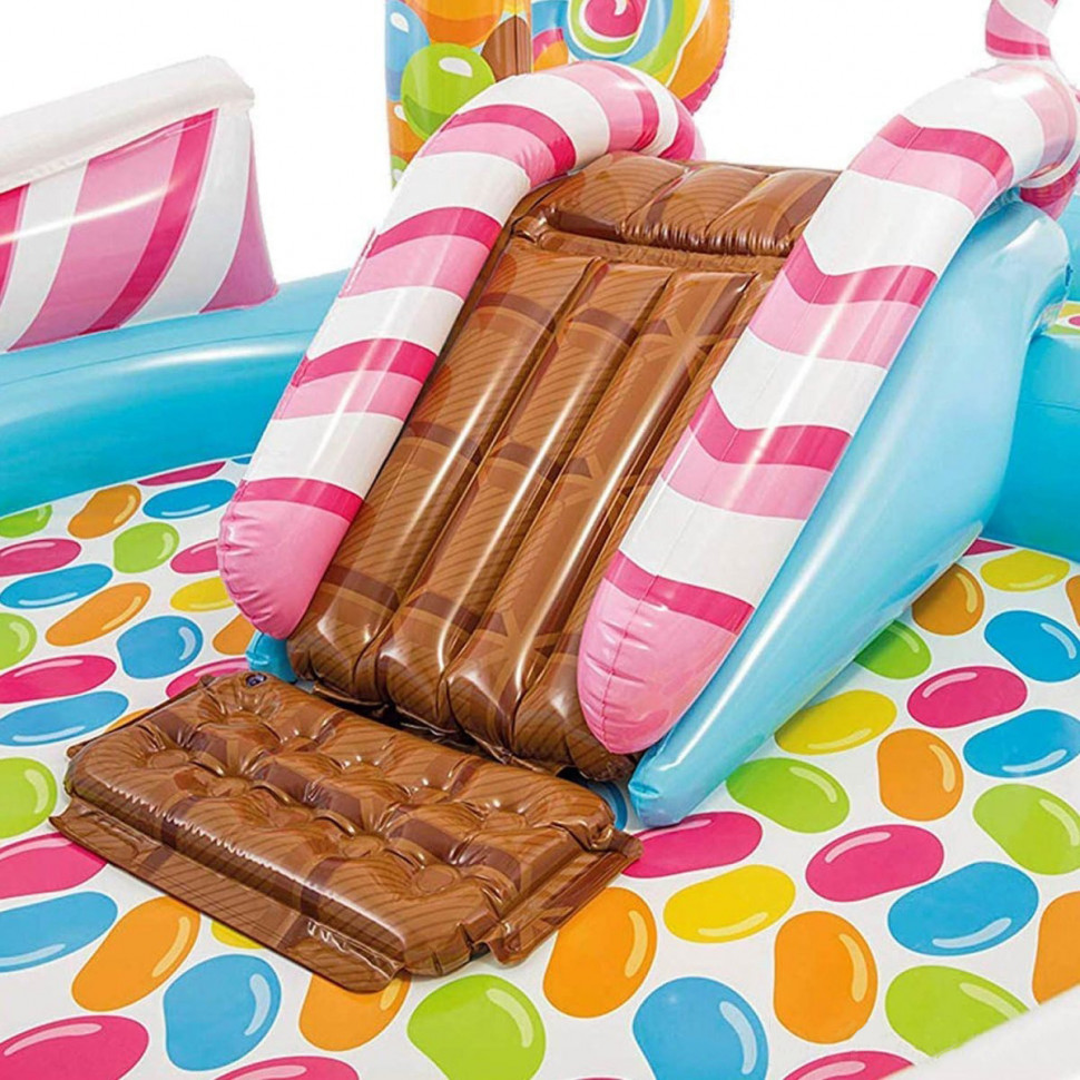 Children's inflatable play center "Territory of sweets" 57149 with a slide