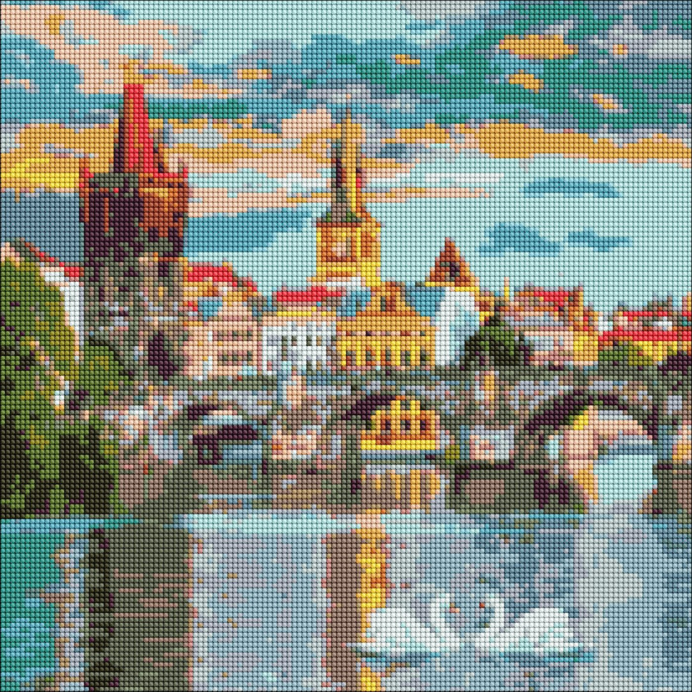 Diamond mosaic "Evening Prague" AMO7217 40x40 cm Ideyka