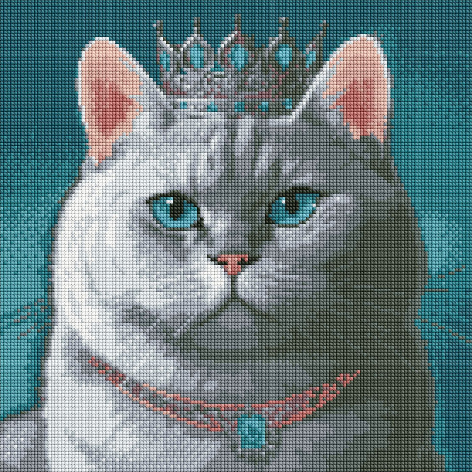 Diamond mosaic "Proud King" AMO7620 with AV rhinestones 40x40 cm
