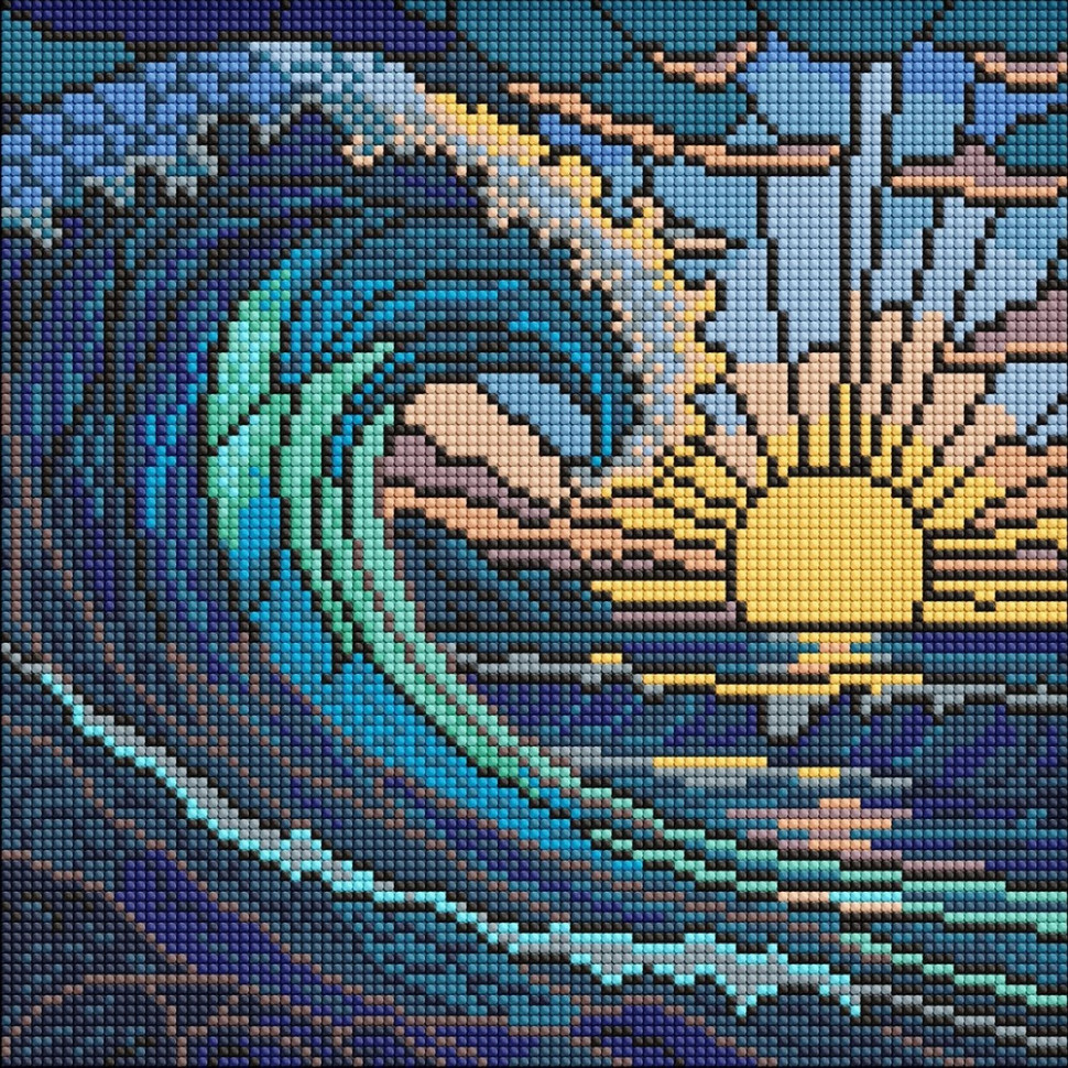 Diamond mosaic "Stained Glass. Wave" ©art_selena_ua AMO8320