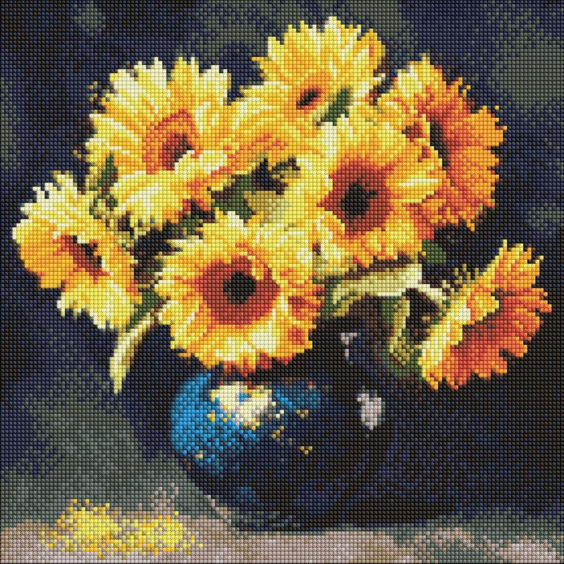 Алмазная мозаика "Подсолнух в темноте" ©art_selena_ua AMO8354