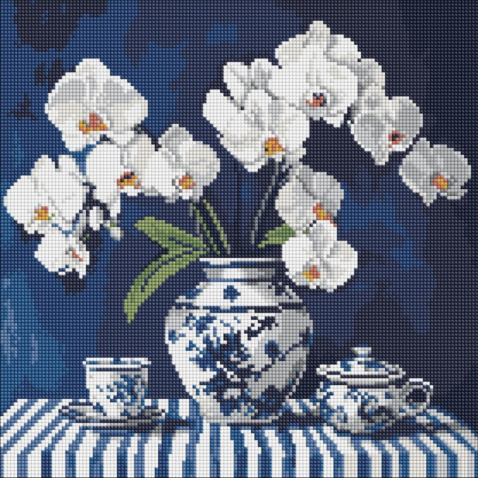 Алмазная мозаика "Орхидея в фарфоре" ©art_selena_ua AMO8255