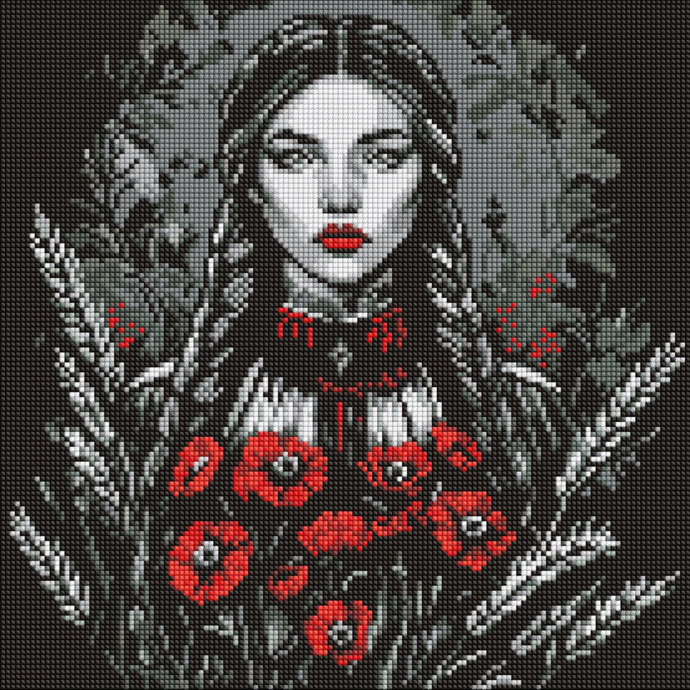 Diamond mosaic "Feminine Power" AMO8223, 40x40 cm