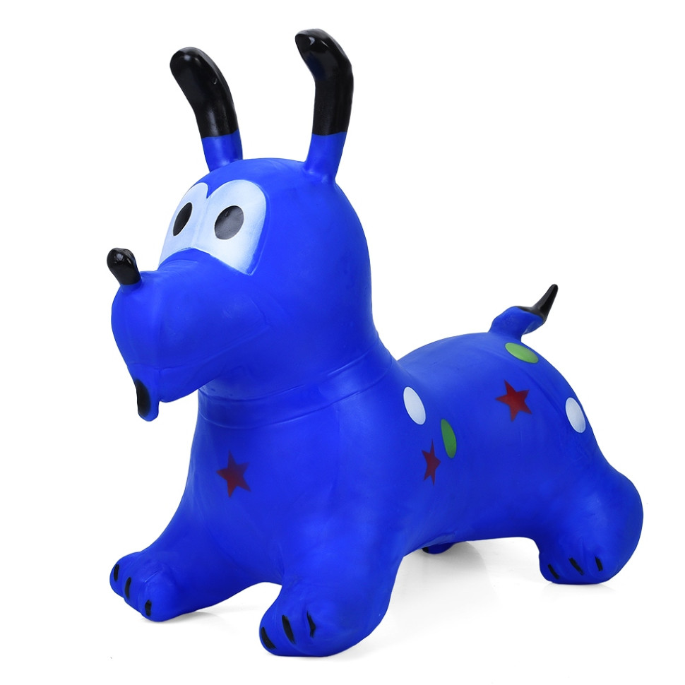 Children's bouncing toy "Doggy" MS 4161(Blue) rubber, up to 20 kg