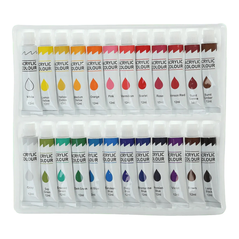 Set of acrylic paints ArtLine ZB.6664, 24 colors 12 ml each