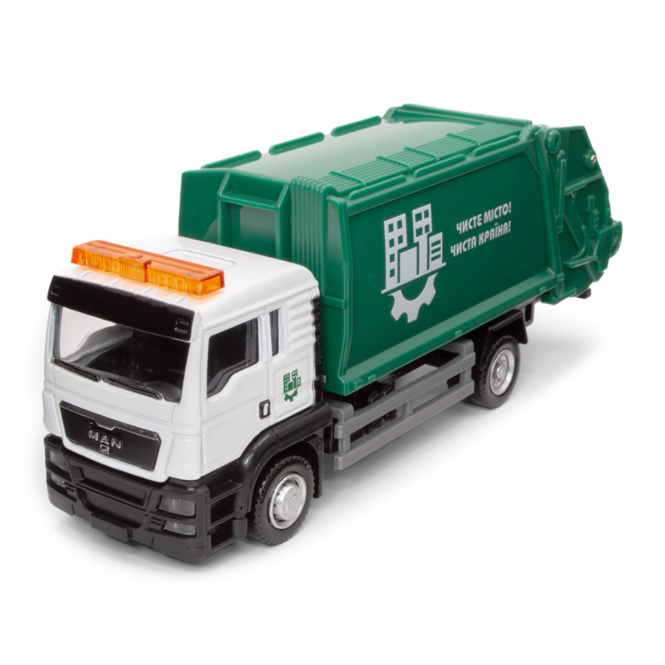 Garbage Truck Man 250431U Game Set with Accessories, 1:64 Scale