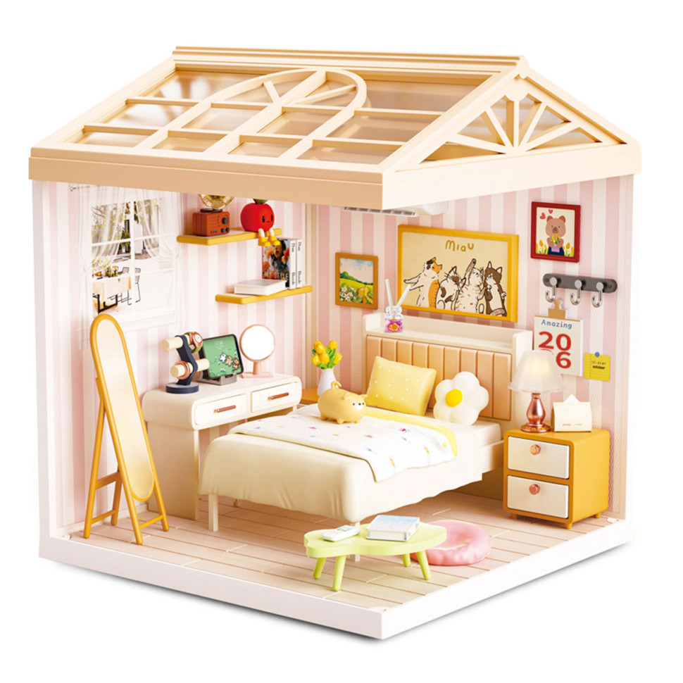 Конструктор-румбокс Спальня Mini House 8004-MH серии "Интерьер", со светом