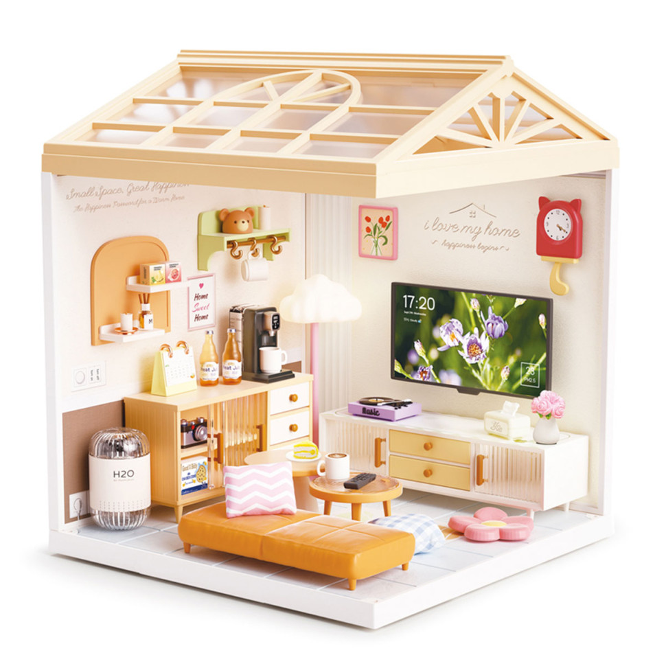 Constructor-roombox Living room Mini House 8006-MH of the "Interior" series, with light Constructor-roombox Living room Mini House 8006-MH of the "Interior" series, with light