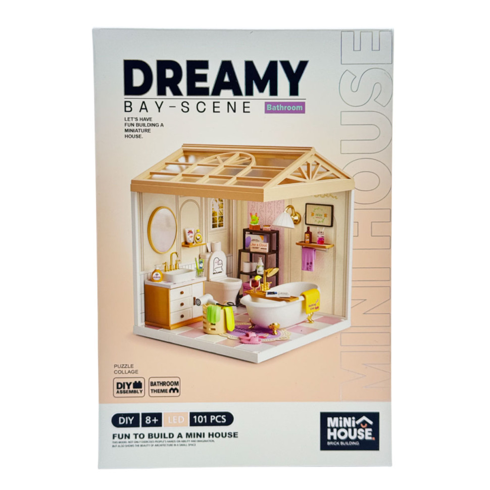 Room Set Bathroom Mini House 8009-MH Interior Series, with Light