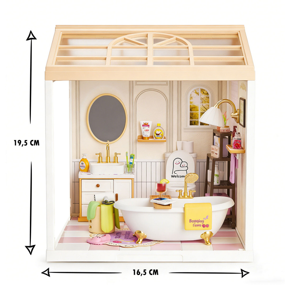 Room Set Bathroom Mini House 8009-MH Interior Series, with Light Room Set Bathroom Mini House 8009-MH Interior Series, with Light