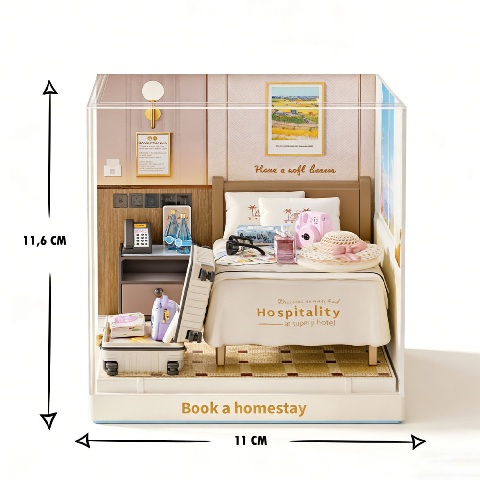 Constructor-roombox Hotel room Mini House 8038-MH of the "Interior Mini" series Constructor-roombox Hotel room Mini House 8038-MH of the "Interior Mini" series