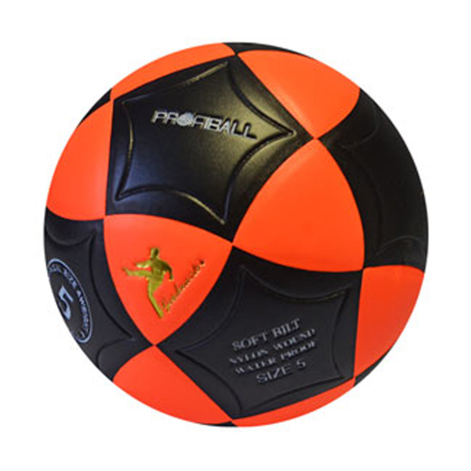 Soccer ball MS 1771(Orange-Black) size 5, PVC, laminated, 390-410 g