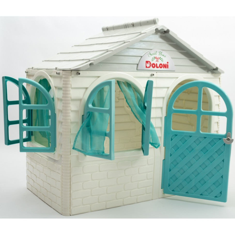 Playhouse with curtains Doloni Toys 02550/15 White and Turquoise