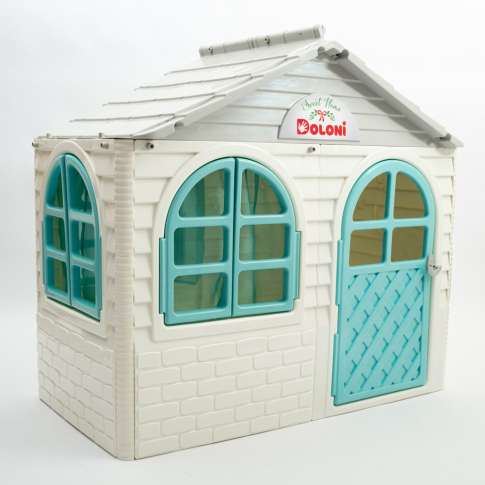 Playhouse with curtains Doloni Toys 02550/15 White and Turquoise