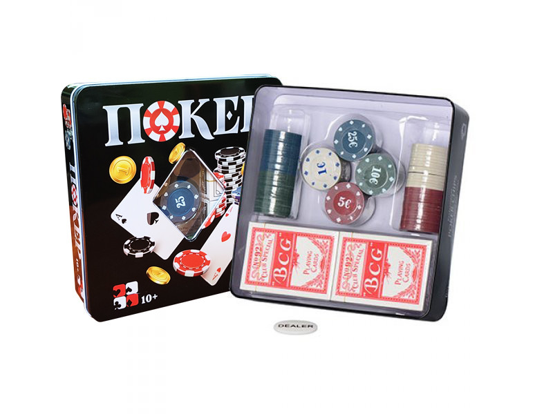 Poker board game 3896A in a metal box