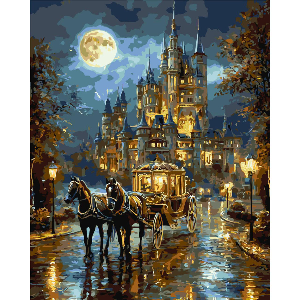 Painting by numbers "The Way to the Magic Palace" LW3026-01 with metallic paints 40x50 cm