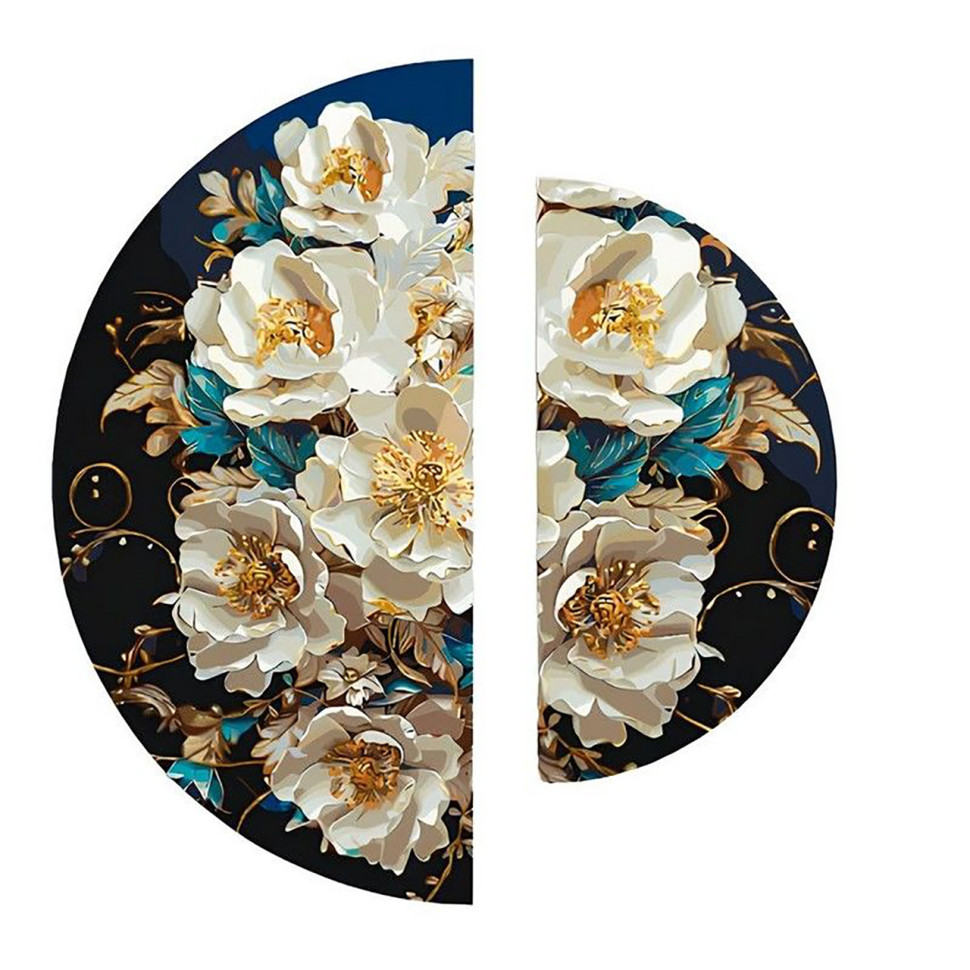 Painting by numbers "Exquisite peonies" OSR1008 with metallic paints 67x67 cm