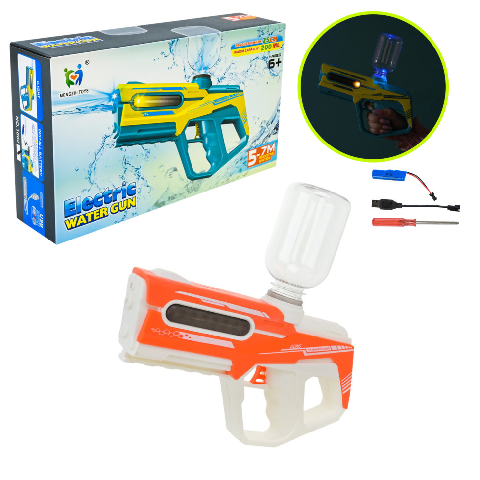 Electric water blaster 1002(Orange) 200 ml, with light and sound