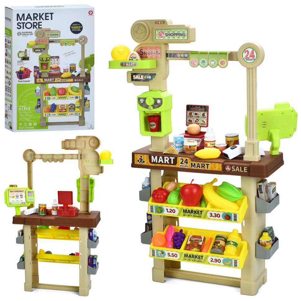Game Set Store 922-204 Cash Register, Scanner, Sound, Light, Products, 61 Items