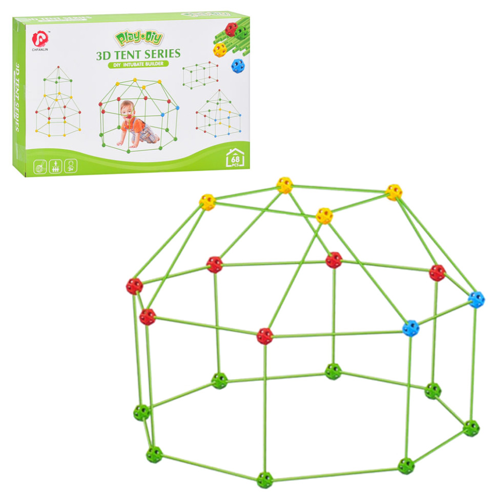 Children's tent tent 3D Tent Series 137-2(Green) 68 pieces, frame
