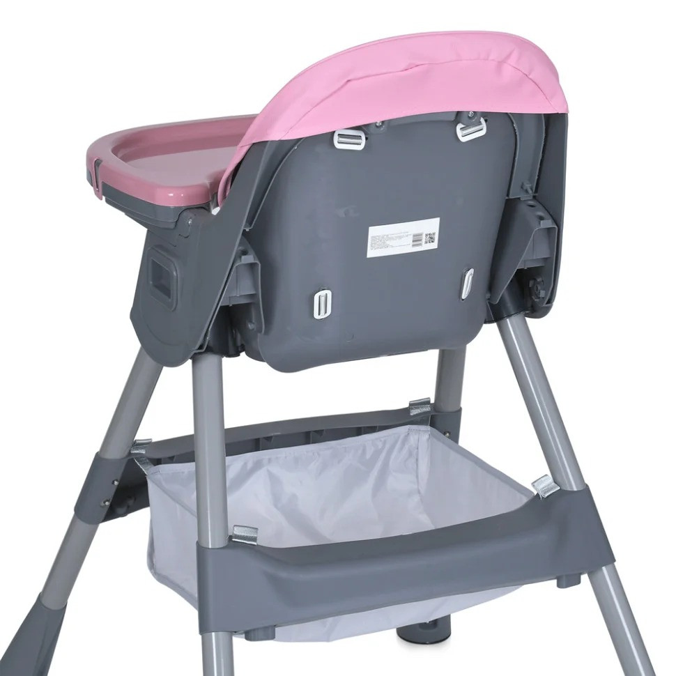 Високе крісло M 5722 Lilac вагою до 20 кг, складане, 5-точкове, еко-шкіряне