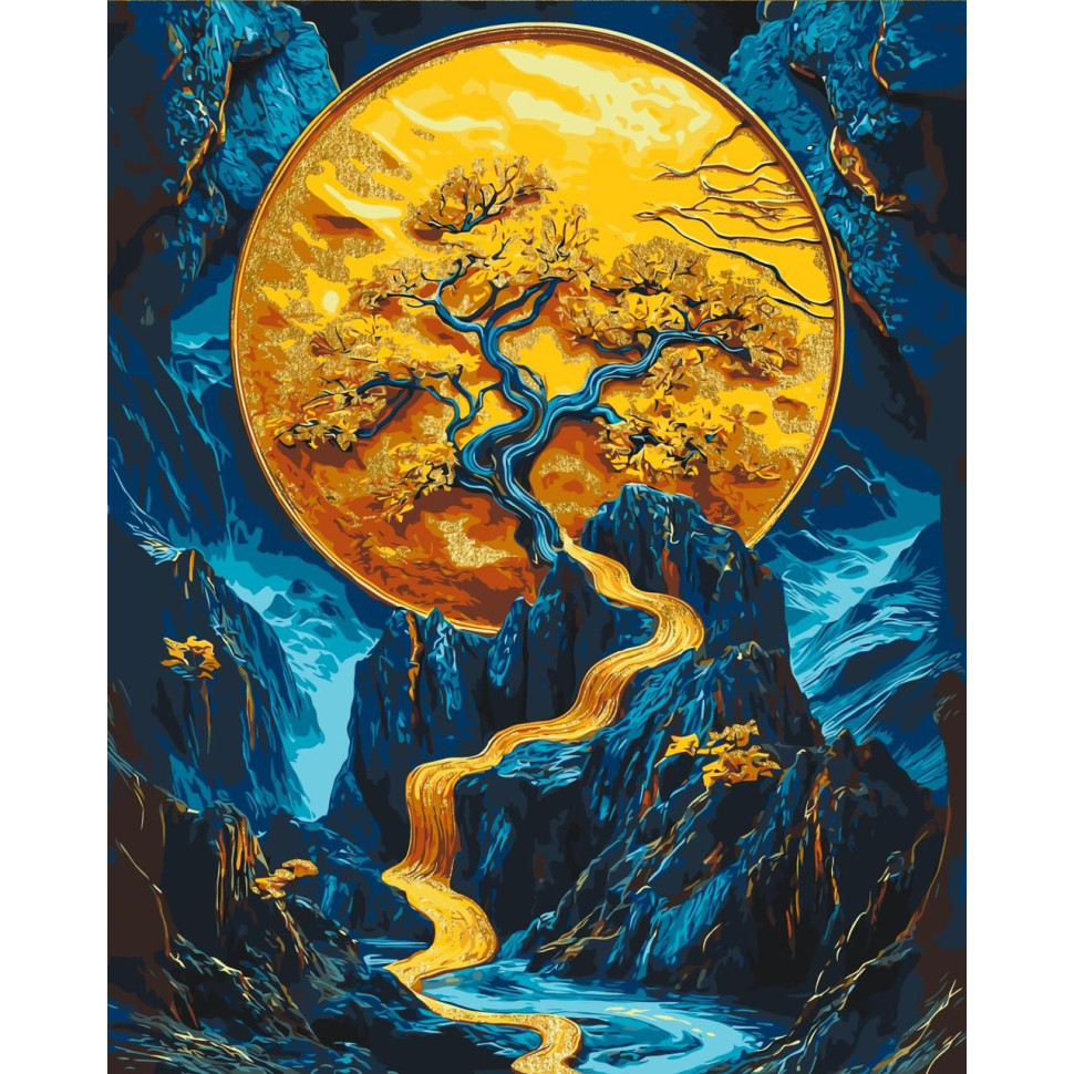 Painting by numbers "Magic Tree" LW3411 with metallic paints 40x50 cm