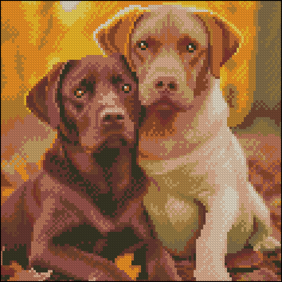 Diamond mosaic "Labradors" FZ3030-04, 30x30 cm