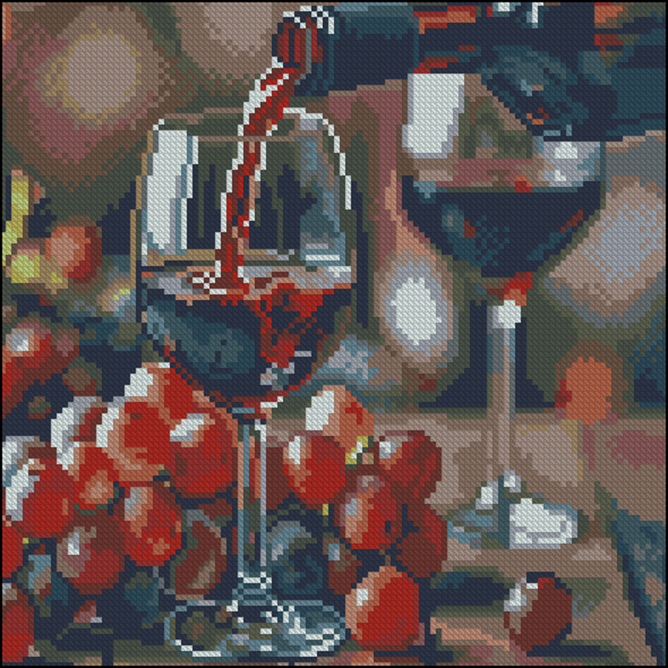 Diamond mosaic "Wine tasting" FZ3030-21, 30x30 cm
