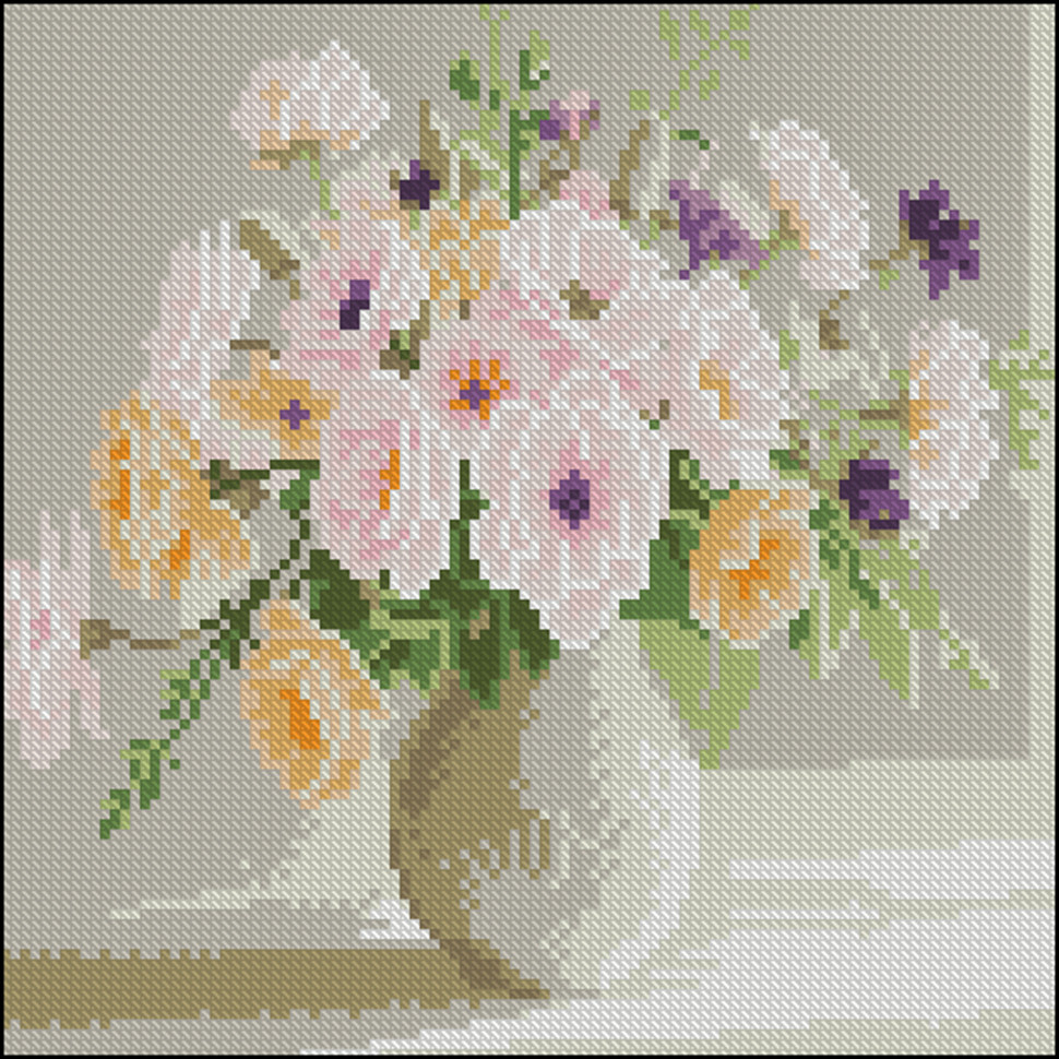 Diamond mosaic "Light bouquet" YZ3030-04, 30x30 cm