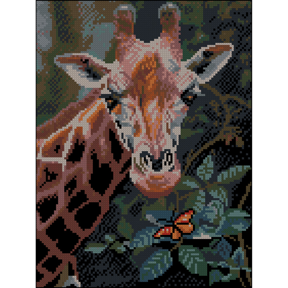 Алмазна мозаїка «Жирафа і метелик» ZAV3040-63, 30x40 см
