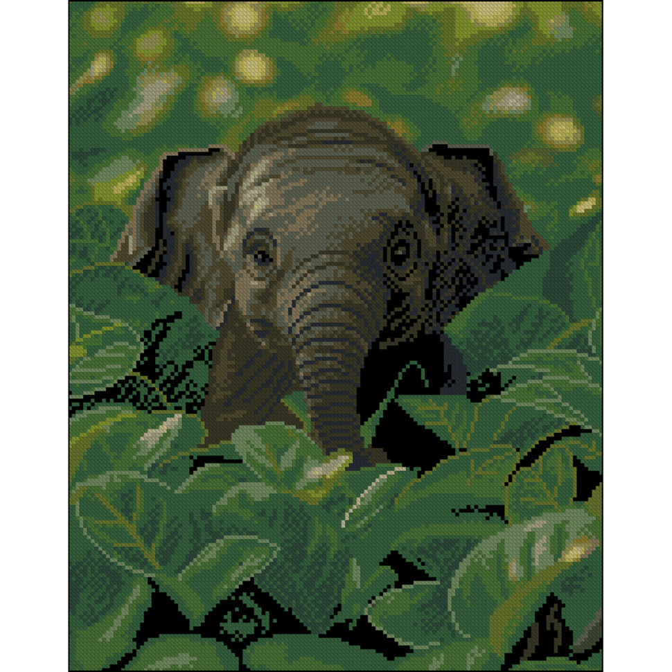 Diamond mosaic "Happy Elephant" ZAV4050-51, 40x50 cm