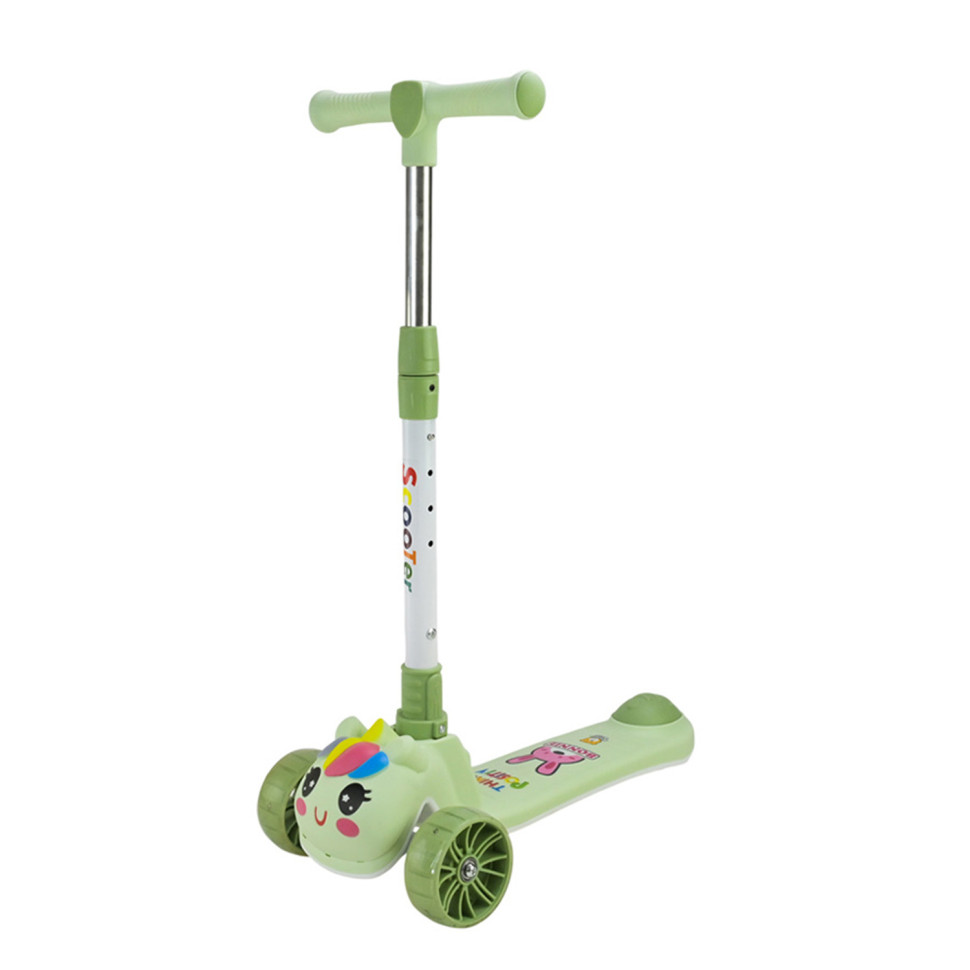 Детский самокат 3-х колесный SC2619(Green) колеса PU, с музыкой и светом