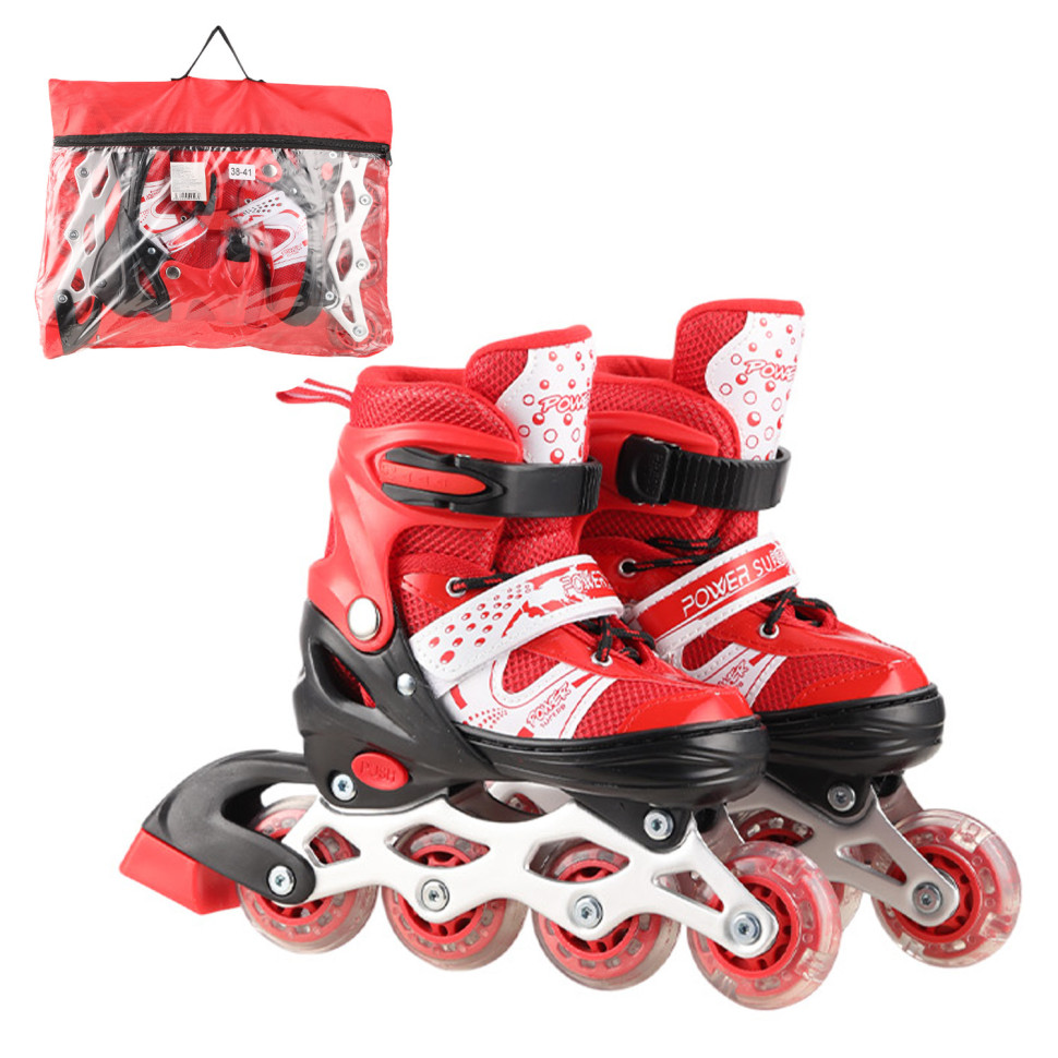 Роликовые коньки RL2503(Red) колеса PVC, размер L (38-41), со светом Роликовые коньки RL2503(Red) колеса PVC, размер L (38-41), со светом