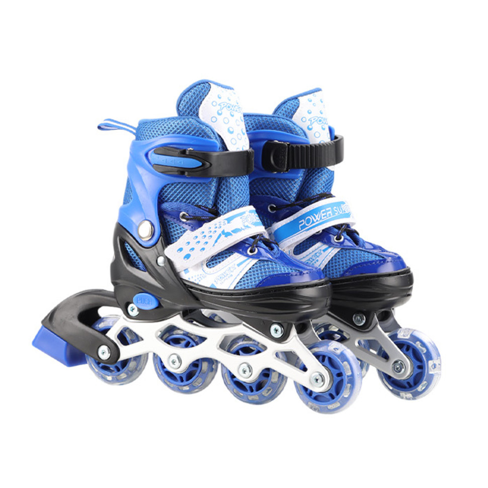 Roller skates RL2503(Blue) PVC wheels, size L (38-41), with light