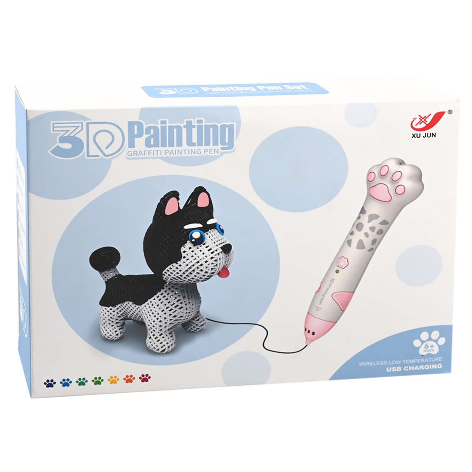 Creativity Kit 3D Pen "Paw" XJ01-2(Pink) Plastic 3 Colors Creativity Kit 3D Pen "Paw" XJ01-2(Pink) Plastic 3 Colors