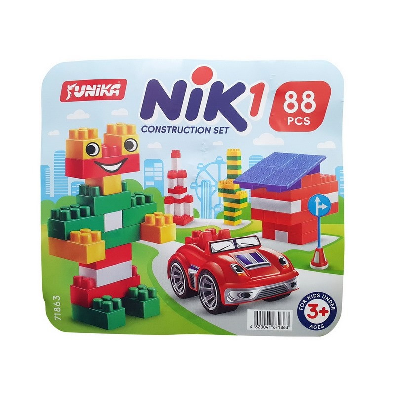Children's construction set with large parts "NIK-1" 71863, 88 parts