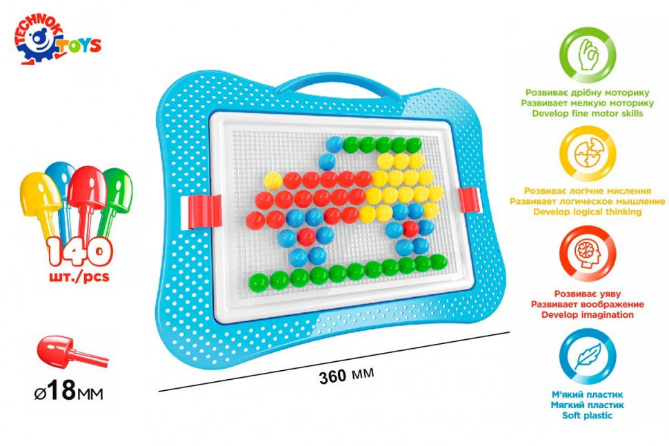 Children's Educational Mosaic 3381TXK, 140 chips