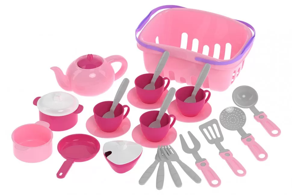 7181TXK Kitchen Utensils Game Set with Basket